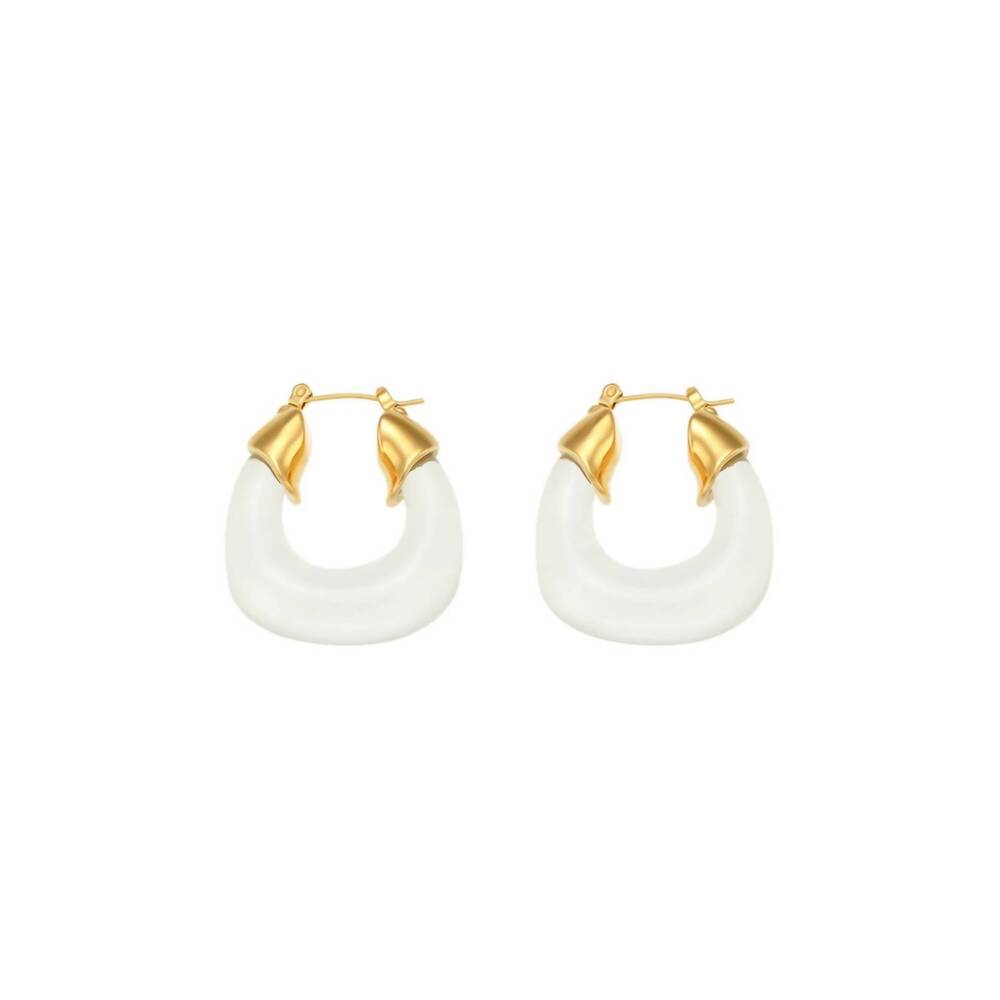 NEW HJANE JEWELS elanor hoops earrings in white